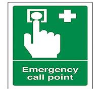 V Safety Emergency Call Point Sign - 100mm x 150mm - 1mm Rigid Plastic