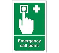 V Safety Emergency Call Point Sign - 100mm x 150mm - Self Adhesive Vinyl