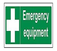 V Safety Emergency Equipment Sign - 300mm x 100mm - 1mm Rigid Plastic