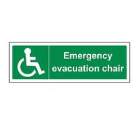 V Safety Emergency Evacuation Chair Sign - 300mm x 100mm - Self Adhesive Vinyl
