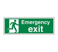 V Safety Emergency Exit Safe Condition Sign - Rigid Plastic - 450X150mm (X3)