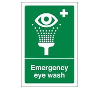 V Safety Emergency Eye Wash - Portrait 200 x 300mm - 3mm Aluminium Composite Safety Sign