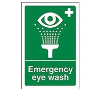 V Safety Emergency Eye Wash Sign - 100mm x 150mm - Self Adhesive Vinyl