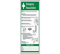 V Safety Emergency Resuscitation Sign - 300mm x 400mm - 1mm Rigid Plastic