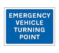 V Safety Emergency Vehicle Turning Point 600 x 450 mm - 3mm Reflective Aluminium Composite Safety Sign