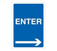 V Safety Enter - Arrow Right 210 x 297 mm (A4) - Glow In The Dark Self Adhesive Vinyl Safety Sign