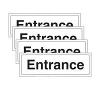 V Safety Entrance 300 x 100 mm - 2mm Rigid Plastic Safety Sign (Pack of 4)
