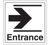 V Safety Entrance Arrow Right 150 x 150 mm - 2mm Super-Tough Rigid Plastic Safety Sign