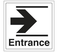 V Safety Entrance Arrow Right - Window Sticker 200 x 200 mm - Face Adhesive Window Sticker Safety Sign