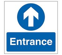 V Safety Entrance Arrow - Square 150 x 150 mm - 1mm Rigid Plastic Safety Sign