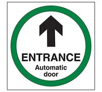 V Safety Entrance - Automatic Door - 150mm x 150mm - Window Sticker