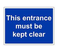 V Safety Entrance Must Be Kept Clear - Large Landscape 400 x 300 mm - Glow In The Dark 1mm Rigid Plastic Safety Sign