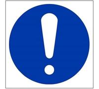 V Safety Exclamation Mark Symbol Logo Sign - 150mm x 150mm - Self Adhesive Vinyl