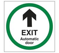 V Safety Exit - Automatic Door 150 x 150 mm - Glow In The Dark Self Adhesive Vinyl Safety Sign