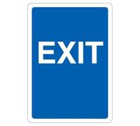 V Safety Exit - Blue 210 x 297 mm (A4) - 1mm Rigid Plastic Safety Sign