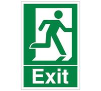 V Safety Exit Man Running Right - Portrait 210 x 297 mm (A4) - Self Adhesive Vinyl Safety Sign