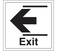 V Safety Exit/Slide Left Door Sign - 200mm x 200mm - 1mm Rigid Plastic