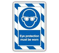 V Safety Eye Protection Must Be Worn - ExtraViz 250 x 350 mm - 3mm Aluminium Composite Safety Sign