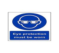 V Safety Eye Protection Must Be Worn PPE Sign - 200mm x 300mm - 2mm Rigid Plastic