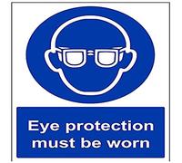 V Safety Eye Protection Must Be Worn PPE Sign - 300mm x 400mm - 1mm Rigid Plastic
