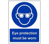 V Safety Eye Protection Must Be Worn PPE Sign - 300mm x 400mm - 2mm Rigid Plastic