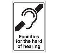V Safety Facilities For The Hard Of Hearing Sign - 200mm x 300mm - Self Adhesive Vinyl