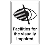 V Safety Facilities For The Visually Impaired 200 x 300mm - 2mm Rigid Plastic Safety Sign
