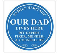 V Safety Family Heritage our Dad Lives Here/DIY Expert Sign - 300mm x 300mm - Rigid Plastic
