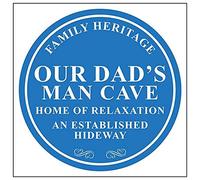 V Safety Family Heritage/our Dad's Man Cave/Home of Relaxation Sign - 300mm x 300mm - Rigid Plastic