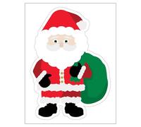 V Safety Father Christmas Window Stickers, Reusable Christmas Window Decorations Window Santa Sticker Christmas Sign Window Sticker 340 x 450 mm, Red