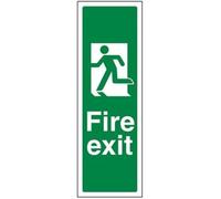 V Safety Final Fire Exit Arrow Man Left Sign - 100mm x 300mm - Self Adhesive Vinyl