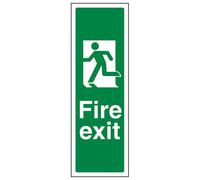V Safety Final Fire Exit Man Left - Portrait Glow In The Dark - 200X600mm (X3)