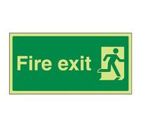 V Safety Final Fire Exit Man Right - 900 x 300-Self Adhesive Vinyl Safety Sign