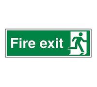 V Safety Final Fire Exit Man Right Sign - 450mm x 150mm - 1mm Rigid Plastic