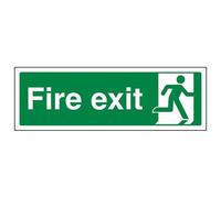 V Safety Final Fire Exit Man Right Sign - 600mm x 200mm - 2mm Rigid Plastic