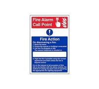 V Safety Fire Action - Caravan Site Fire Action - 300 x 400 mm Safety Sign
