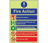 V Safety FIRE ACTION - GENERAL FIRE ACTION 5 MESSAGE - 150 X 200MM PACK OF 10
