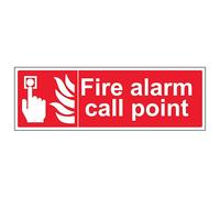 V Safety Fire Alarm Call Point - Landscape 300 x 100 mm - 3mm Brushed Aluminium Composite Safety Sign