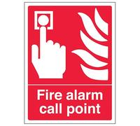 V Safety Fire Alarm Call Point - Portrait 200 x 300 mm - Self Adhesive Vinyl - Aluminium Effect Safety Sign