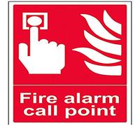 V Safety Fire Alarm Call Point Sign - 200mm x 300mm - 1mm Rigid Plastic