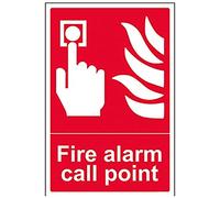 V Safety Fire Alarm Call Point Sign - 200mm x 300mm - Self Adhesive Vinyl