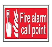 V Safety Fire Alarm Call Point Sign - 300mm x 100mm - 1mm Rigid Plastic