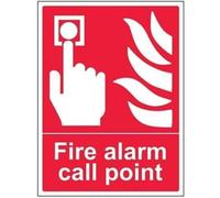 V Safety Fire Alarm Call Point Sign - 300mm x 400mm - 1mm Rigid Plastic