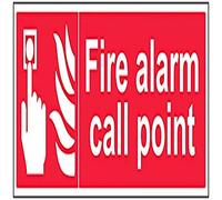 V Safety Fire Alarm Call Point Sign - 600mm x 200mm - 1mm Rigid Plastic