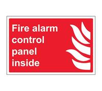 V Safety Fire Alarm Control Panel Inside - Landscape 200 x 150 mm - Glow In The Dark 1mm Rigid Plastic Safety Sign