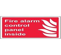 V Safety Fire Alarm Control Panel Inside Sign - 200mm x 150mm - Self Adhesive Vinyl