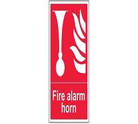 V Safety Fire Alarm Horn Sign - 200mm x 300mm - 1mm Rigid Plastic