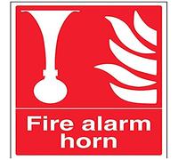 V Safety Fire Alarm Horn Sign - 300mm x 400mm - 1mm Rigid Plastic