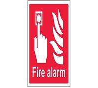 V Safety Fire Alarm Logo Sign - 200mm x 200mm - Self Adhesive Vinyl