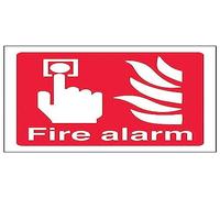 V Safety Fire Alarm Logo Sign - Square - 100 mm x 100 mm - 2 mm Rigid Plastic Safety Sign